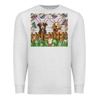 Oatmeal Heather Easter Dog Premium Sweatshirt - CowhideDigitalArt