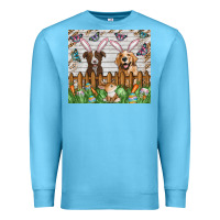 Ocean Blue Easter Dog Premium Sweatshirt - CowhideDigitalArt