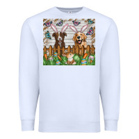 White Easter Dog Premium Sweatshirt - CowhideDigitalArt