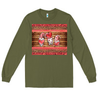 Army Green valentines day gnomes leopard Long Sleeve Tee - Jasminsmagicworld