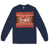 Navy valentines day gnomes leopard Long Sleeve Tee - Jasminsmagicworld
