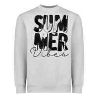 Heather Grey Summer Vibes Black White Cowhide Heavyweight Sweatshirt - CowCowDesign