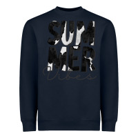 Navy Summer Vibes Black White Cowhide Heavyweight Sweatshirt - CowCowDesign