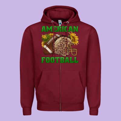 American Football Zipper Hoodie Designed By Bundleandbundleshop