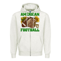 Oatmeal Heather american football Zipper Hoodie - BundleAndBundleShop