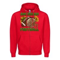 Red american football Zipper Hoodie - BundleAndBundleShop