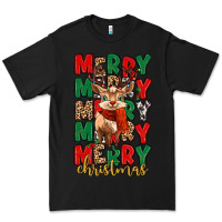 Black merry christmas reindeer Premium Tee - MaliasSmallBusiness