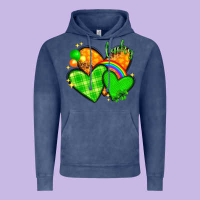 St Patricks Day Hearts Png Vintage Hoodie Designed By Nancycooperartshop
