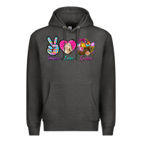 Charcoal Heather Peace Love Easter Premium Hoodie - BundleAndBundleShop