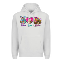 Dove Grey Peace Love Easter Premium Hoodie - BundleAndBundleShop