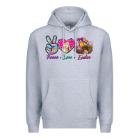 Heather Grey Peace Love Easter Premium Hoodie - BundleAndBundleShop