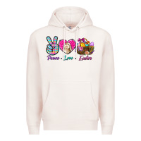 Pale Pink Peace Love Easter Premium Hoodie - BundleAndBundleShop