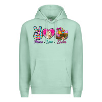 Seafoam Peace Love Easter Premium Hoodie - BundleAndBundleShop