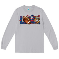 Moon Dust Love Football team color red blue 4th of july Long Sleeve Tee - HowdyJamesFarm