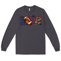 Smoke Love Football team color red blue 4th of july Long Sleeve Tee - HowdyJamesFarm
