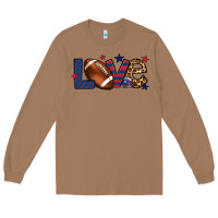 Toasted Coconut Love Football team color red blue 4th of july Long Sleeve Tee - HowdyJamesFarm