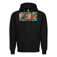 Black american  football with turquoise license plate Zipper Hoodie - BundleAndBundleShop