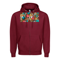Burgundy american  football with turquoise license plate Zipper Hoodie - BundleAndBundleShop