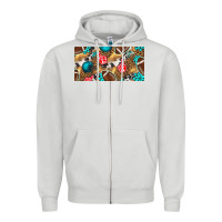 Dove Grey american  football with turquoise license plate Zipper Hoodie - BundleAndBundleShop