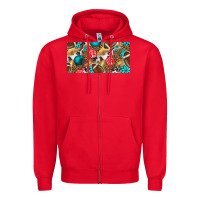 Red american  football with turquoise license plate Zipper Hoodie - BundleAndBundleShop
