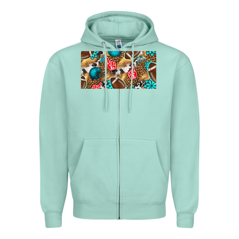 American  Football With Turquoise License Plate Zipper Hoodie by BundleAndBundleShop | Teevron