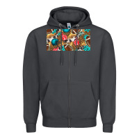 Smoke american  football with turquoise license plate Zipper Hoodie - BundleAndBundleShop