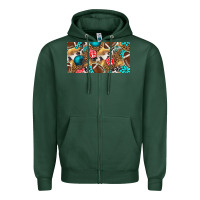 Sports Green american  football with turquoise license plate Zipper Hoodie - BundleAndBundleShop