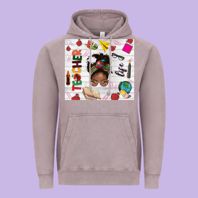 Afro Teacher Life Vintage Hoodie Designed By Nancycooperartshop