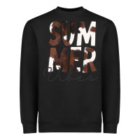 Black Summer Vibes Brown White Cowhide Heavyweight Sweatshirt - CowCowDesign