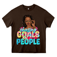 Chocolate Brown chasing goals not people Heavy Core Tee - NancyCooperArtShop