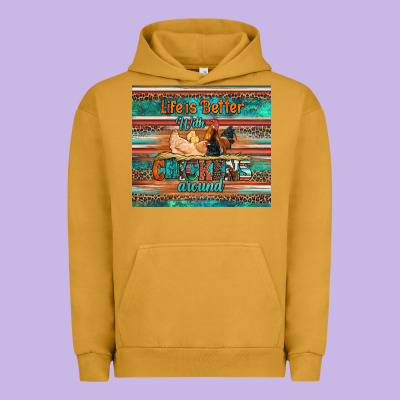 Life Is Better With Chickens Around Chicken Coop Urban Hoodie Designed By Artiststas