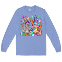 Colony Blue Easter gnome and rabbit Easter Day Long Sleeve Tee - HowdyJamesFarm