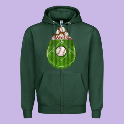 Baseball And Western Roses Teardrop Zipper Hoodie Designed By Bundleandbundleshop