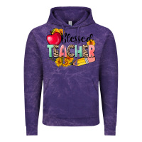 Cloud Purple blessed teacher Vintage Hoodie - NancyCooperArtShop