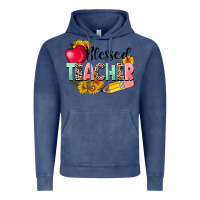 Vintage Denim blessed teacher Vintage Hoodie - NancyCooperArtShop