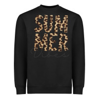 Black summer vibes leopard Heavyweight Sweatshirt - CowCowDesign
