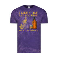Cloud Purple I Like Bourbon and Golf and Maybe 3 People Whiskey Vintage Tee - tuanDangUi