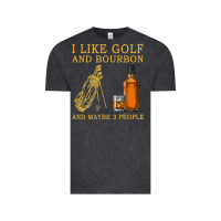 Vintage Black I Like Bourbon and Golf and Maybe 3 People Whiskey Vintage Tee - tuanDangUi