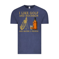Vintage Denim I Like Bourbon and Golf and Maybe 3 People Whiskey Vintage Tee - tuanDangUi