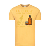 Vintage Mustard I Like Bourbon and Golf and Maybe 3 People Whiskey Vintage Tee - tuanDangUi