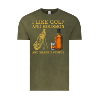 Vintage Olive I Like Bourbon and Golf and Maybe 3 People Whiskey Vintage Tee - tuanDangUi