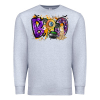 Heather Grey boo Premium Sweatshirt - CowhideDigitalArt