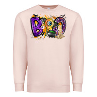 Pale Pink boo Premium Sweatshirt - CowhideDigitalArt