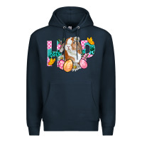 Navy Hop Bunny Easter Premium Hoodie - BundleAndBundleShop