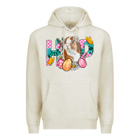Oatmeal Heather Hop Bunny Easter Premium Hoodie - BundleAndBundleShop