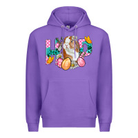 Purple Hop Bunny Easter Premium Hoodie - BundleAndBundleShop