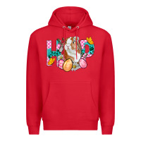 Red Hop Bunny Easter Premium Hoodie - BundleAndBundleShop