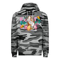 Slate Camo Hop Bunny Easter Premium Hoodie - BundleAndBundleShop