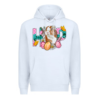 White Hop Bunny Easter Premium Hoodie - BundleAndBundleShop