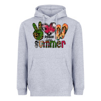 Heather Grey peace love summer Heavyweight Hoodie - CowhideDigitalArt